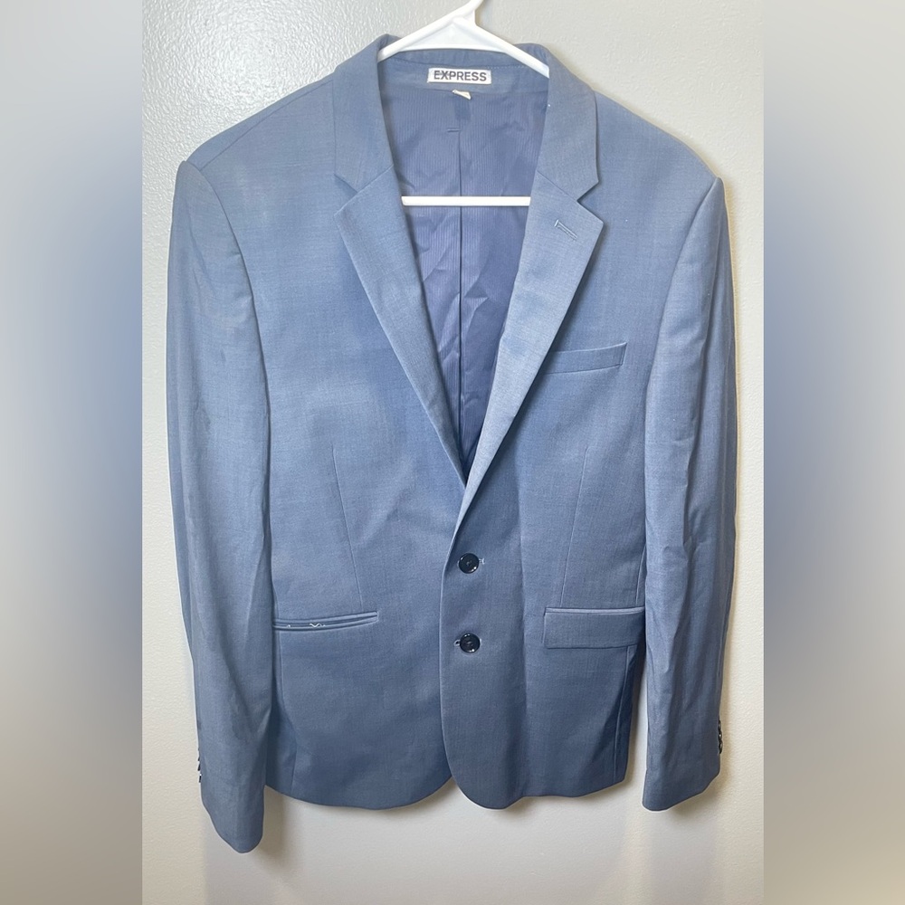 Express Men's Skinny Fit Navy Blue Innovator Suit Blazer Size 36 Short
